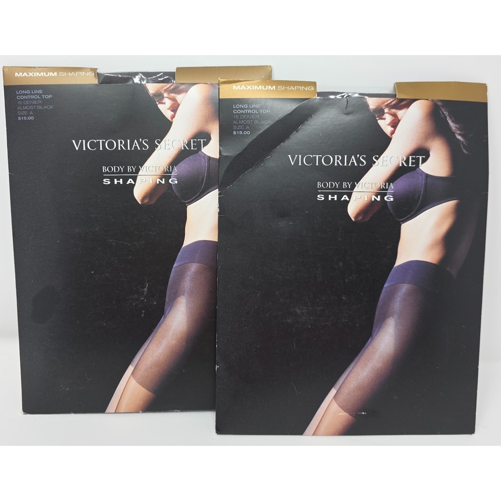 2 Packโ Victoria's Secret Shaping Long Line Control Top Womens A Black NWT
